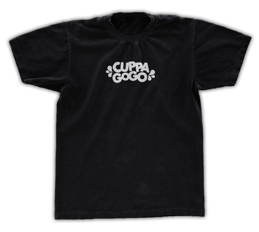 Black shirt solid White logo